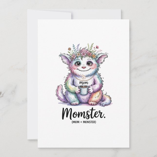 Convites Momster. (Mom + Monster) (Frente)