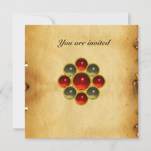 Convites MON rubi ágata pergaminho (Frente)