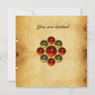 Convites MON rubi ágata pergaminho