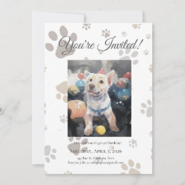 Convites Mon Toutou French Inspired Dog Birthday Invitation