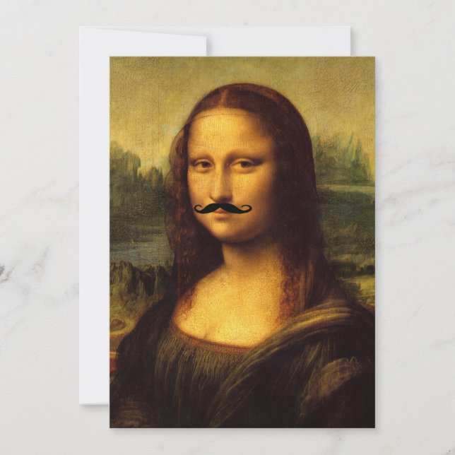 Convites Mona Lisa Mustachioed (Frente)