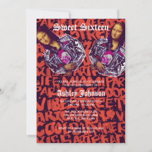 Convites Mona Lisa Punk Art                                