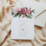 Convites Monet - Casamento de Jardim Floral Mauve Blush<br><div class="desc">Este convite para o casamento apresenta rosa florais poeirentos de aquarela e um layout simples elegante. Este é o convite perfeito para o seu casamento de jardim,  boêmia ou romântico. Edite facilmente a maioria dos textos para atender às suas necessidades.</div>