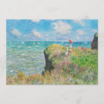 Convites Monet Cliff anda em Pourville<br><div class="desc">Monet Cliff anda nos convites de Pourville. Óleo na canvas de 1882. O impressionista francês Claude Monet pintou frequentemente o mar, e esta é uma de suas mais amadas e famosas pinturas oceânicas. O trabalho mostra duas meninas em pé em um penhasco coberto observando as ondas azuis além. Uma das...</div>