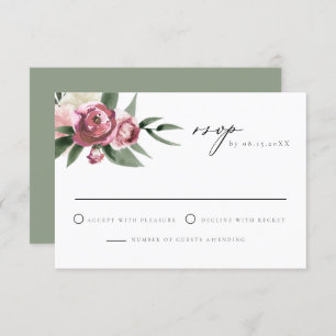Convites Monet - Dusty Pink Floral Jardim Floral RSVP