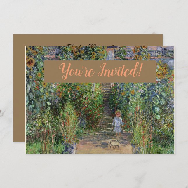 Convites Monet Garden Vetheuil Impressionim Pintura (Frente/Verso)