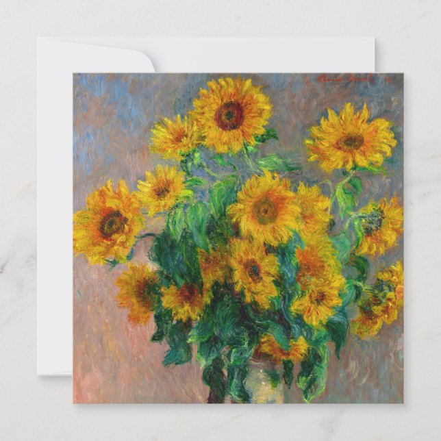 Convites Monet Sunflowers (Frente)