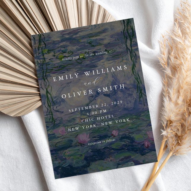 Convites Monet Water Lilies Wedding (Criador carregado)