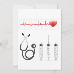 Convites Monitor de ECG do Coração com Estetoscópio e Serin
