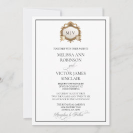 Convites Monogram Crest Wedding Invitation