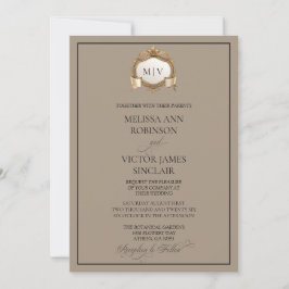 Convites Monogram Crest Wedding Invitation