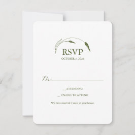 Convites Monogram Moss Green RSVP Card
