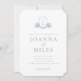 Convites Monograma Azul Pobre de Gato Botânico