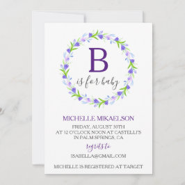 Convites Monograma B é para Chá de Bebê