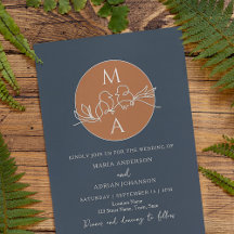 Monograma Casamento Azul Marinho