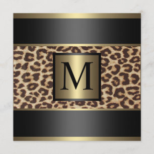 Convites Monograma Chita, Casamento Leopard