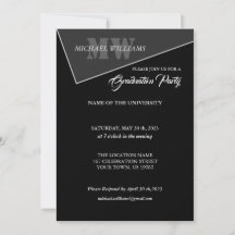 Monograma Cinza Preto Artístico Moderno