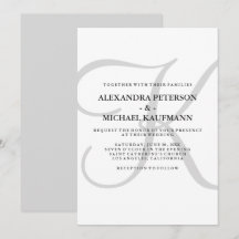 Monograma Clássico Vertical Moderno em Casamento d