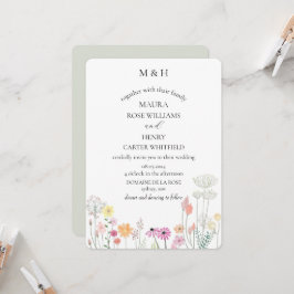 Convites Monograma Colorido de Primavera