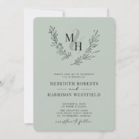 Monograma da Excursão QR Código Sage Casamento Inv