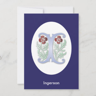 Convites Monograma da Letra I Fleur de lis