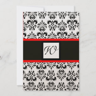 Convites MONOGRAMA DAMASCO,preto, branco,metálico dourado,v