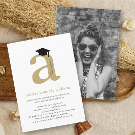 Convites Monograma de Assinatura Uma Turma de Graduado(a) S