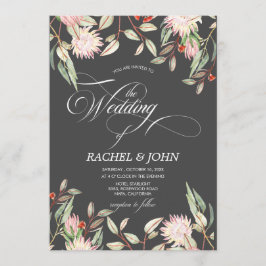 Convites Monograma de Casamento Calígráfico das Flores Aust