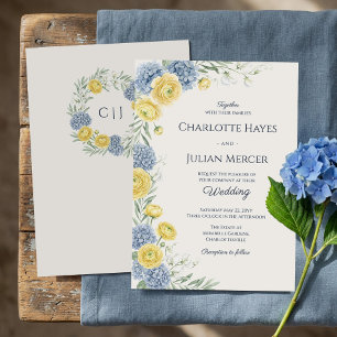 Convites Monograma de Casamento de Hortênsia de Jardim Coun