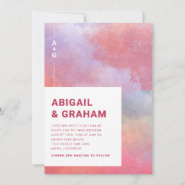 Convites Monograma de casamento em aquarela