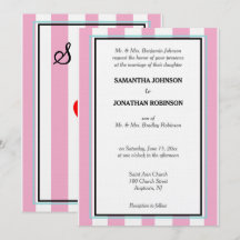 Monograma de Casamento Listras Rosa Branco Azul