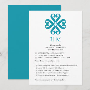 Convites Monograma de Casamento RSVP de Caligrafia Clássica