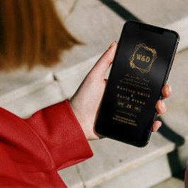 Convites Monograma de Casamento Simples Elegante Simples Do