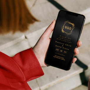 Convites Monograma de Casamento Simples Elegante Simples Do