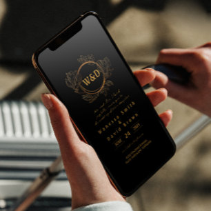 Convites Monograma de Casamento Simples Elegante Simples Do