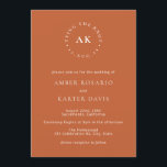 Convites Monograma de Casando Mínimo Laranja Queimado<br><div class="desc">Pode ser totalmente personalizado para atender às suas necessidades. © Gorjo Designs. Feito para você através da plataforma Zazzle. // Procurando itens correspondentes? Outros artigos de papelaria do conjunto disponível na seção "coleções" da minha loja. // Precisa de ajuda para personalizar o seu design? Tem outras ideias? Sinta-se à vontade...</div>