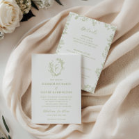 Monograma de Cumeeira de Arte de Linha Floral Verd