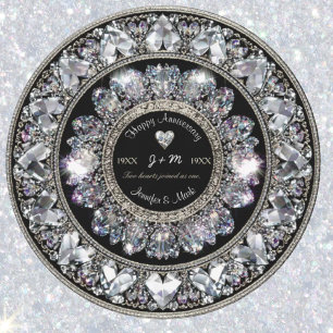Convites Monograma de Diamante de Aniversário Ornamental