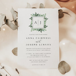 Convites Monograma de Estufa | Casamento Botânico Verde
