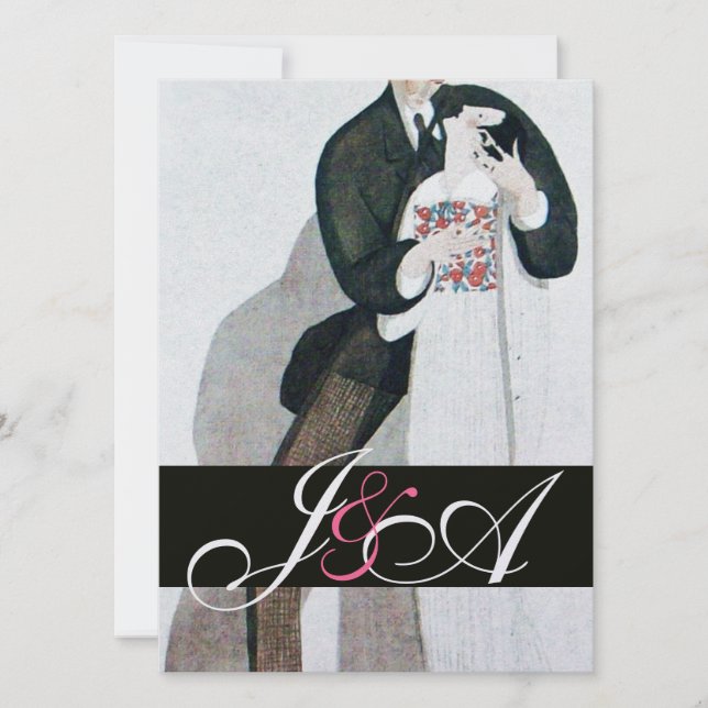 CONVITES MONOGRAMA DE FESTA DE CASAMENTO ROMÂNTICA E BRANCA (Frente)