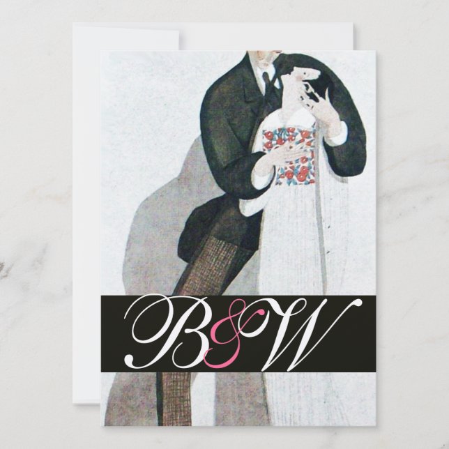 CONVITES MONOGRAMA DE FESTA DE CASAMENTO ROMÂNTICA E BRANCA (Frente)