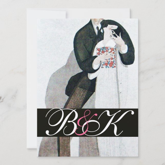 CONVITES MONOGRAMA DE FESTA DE CASAMENTO ROMÂNTICA E BRANCA (Frente)