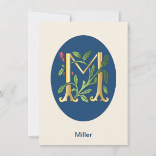 Convites Monograma de Flor de Lis da Letra M