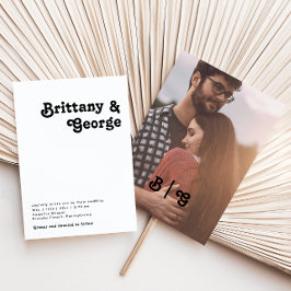 Convites Monograma de Fotografia Casual com Letra Moderna