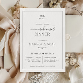 Convites Monograma de Janto de ensaio, Casamento clássico