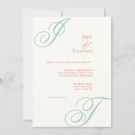 Convites Monograma de Jardim Inglês da Tarde