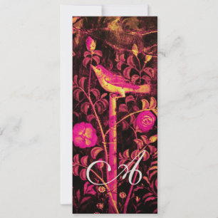 Convites MONOGRAMA DE NIGHTINGALE E ROSAS,Champanhe Negro V