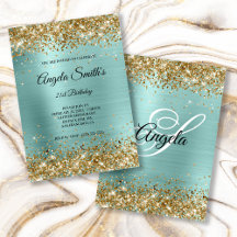Monograma de Ouro Brilhante com Lantejoulas Turque