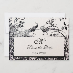 Convites MONOGRAMA DE PÁSSAROS DE AMOR CASAMENTO,preto,metá