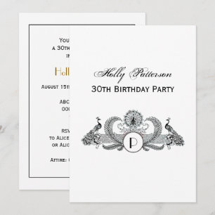 Convites Monograma de Pavões Vintage